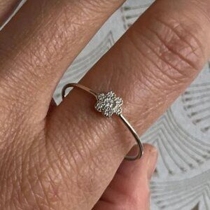 Jennie Kwon Diamond Daisy Whisper Ring size 10.25 14k white gold